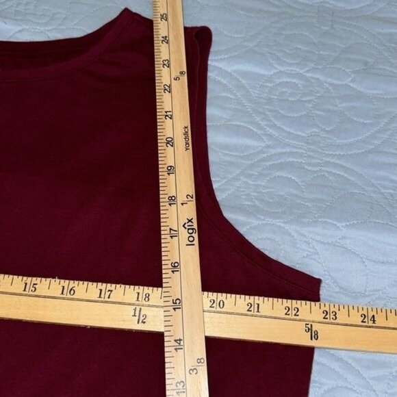 Croft & Barrow Womens Classic Tank Top Maroon Cotton Sleeveless L - Picture 5 of 5